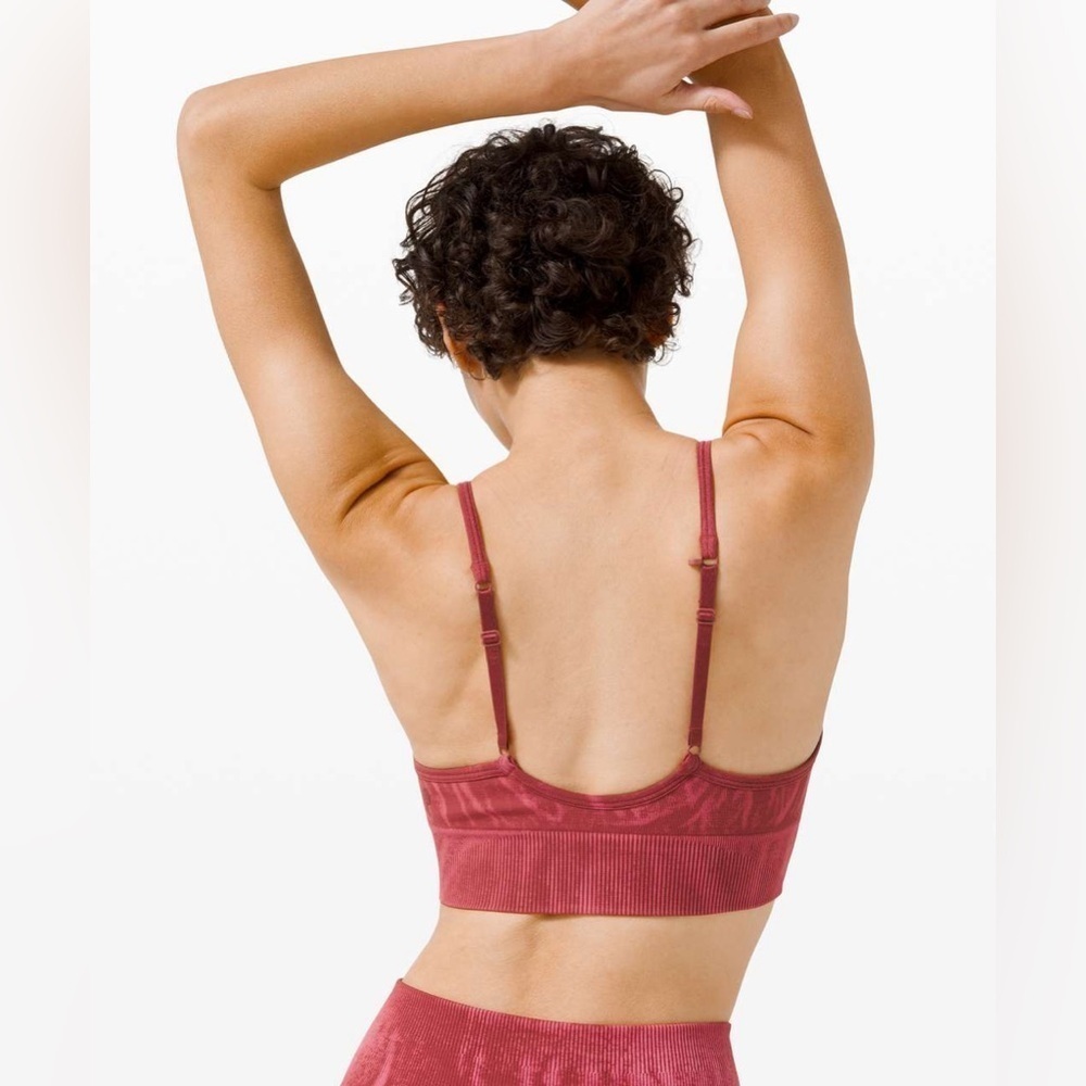 Lululemon Ebb To Street Bra A/B Cup Stone Wash Chianti Seamless W2BS2S Size 8 - Picture 11 of 15